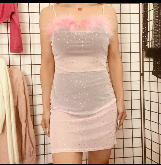 Mesh Stud Mini Dress