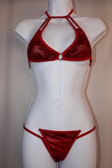 RED SNAKESKIN PATTERN DANCEWEAR